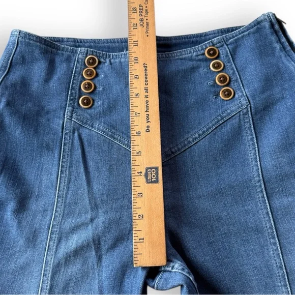 Anthropologie Pilcro Flare Sailor Jeans Seamed Legs Double Row Buttons Size 29